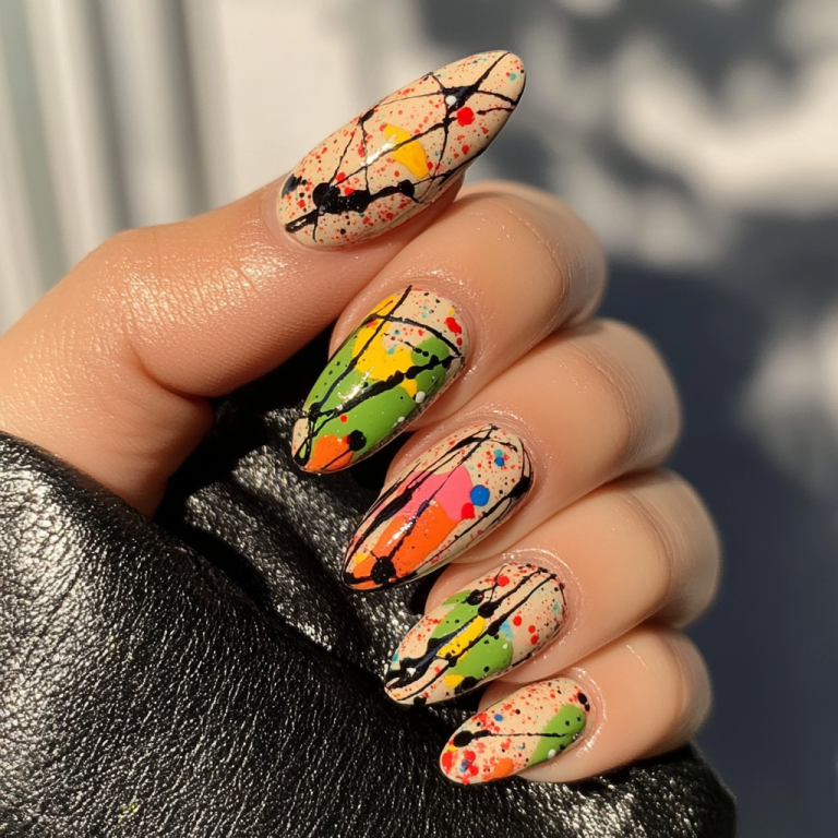 11. Splatter Fun: Freestyle Nail Art