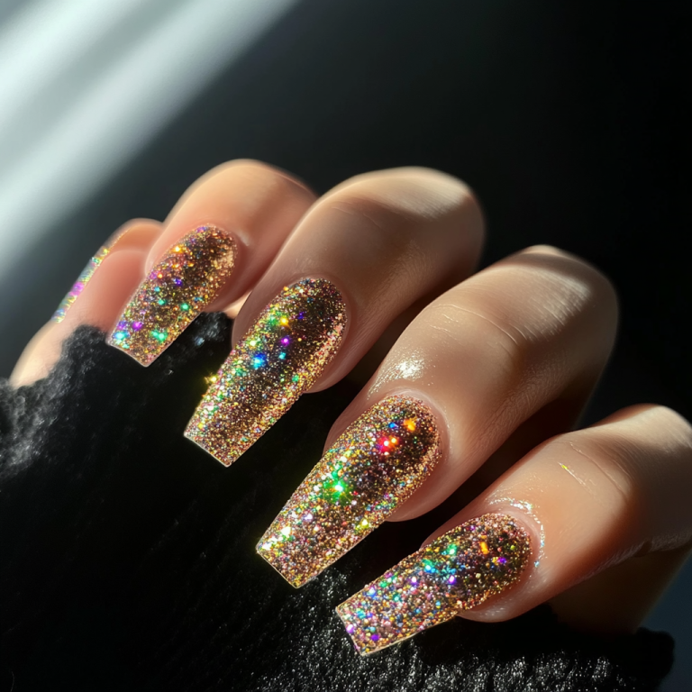 6. Glitter Accent Nails: Sparkling Touch