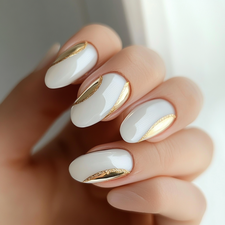 13. Minimalist White and Gold