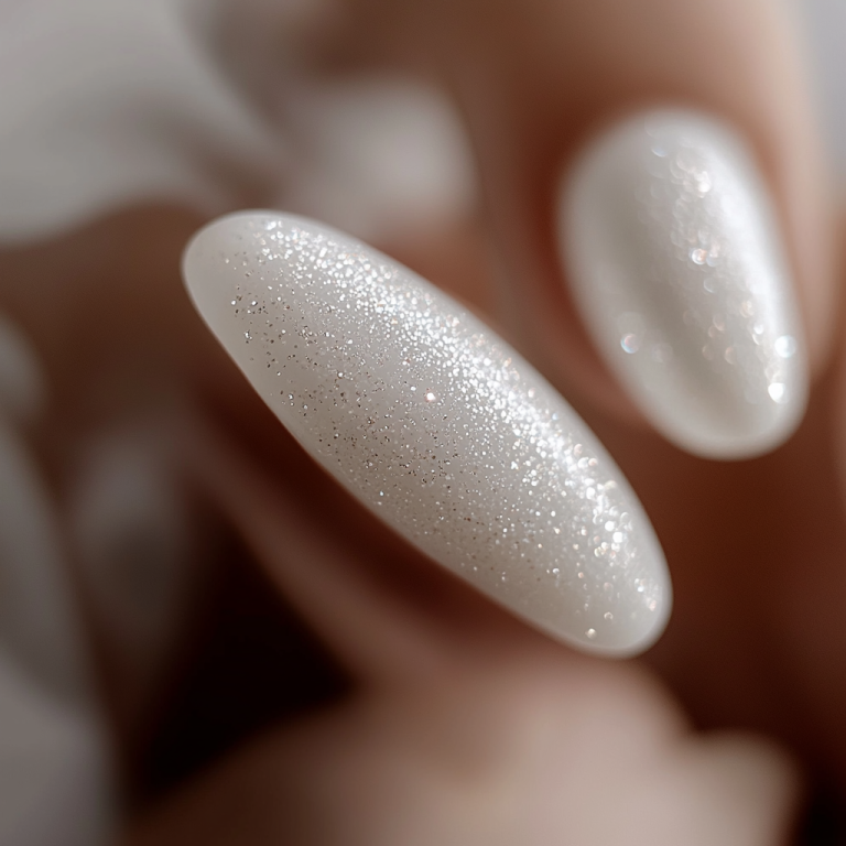 3. White with Subtle Glitter