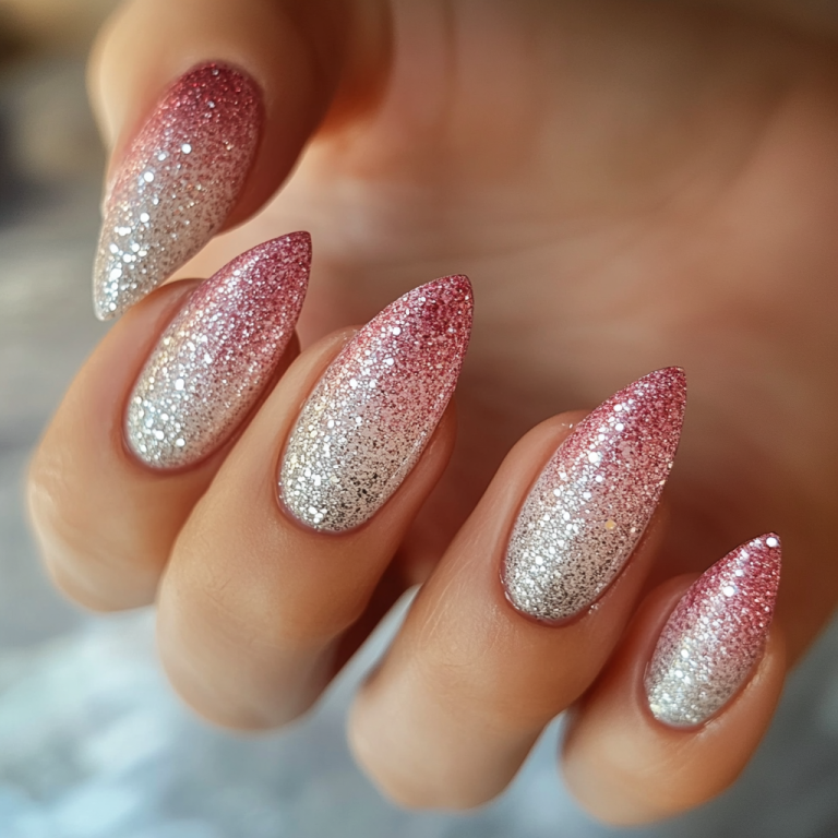 6. Glitter Gradient Tips