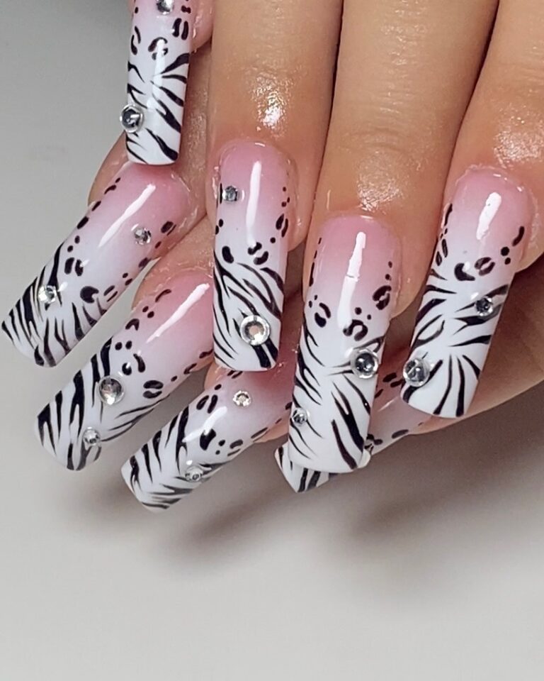 Animal Print French Tips