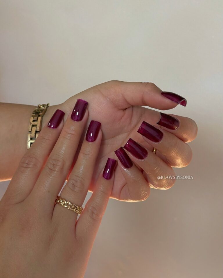 Autumn Elegance with Ruby Nails