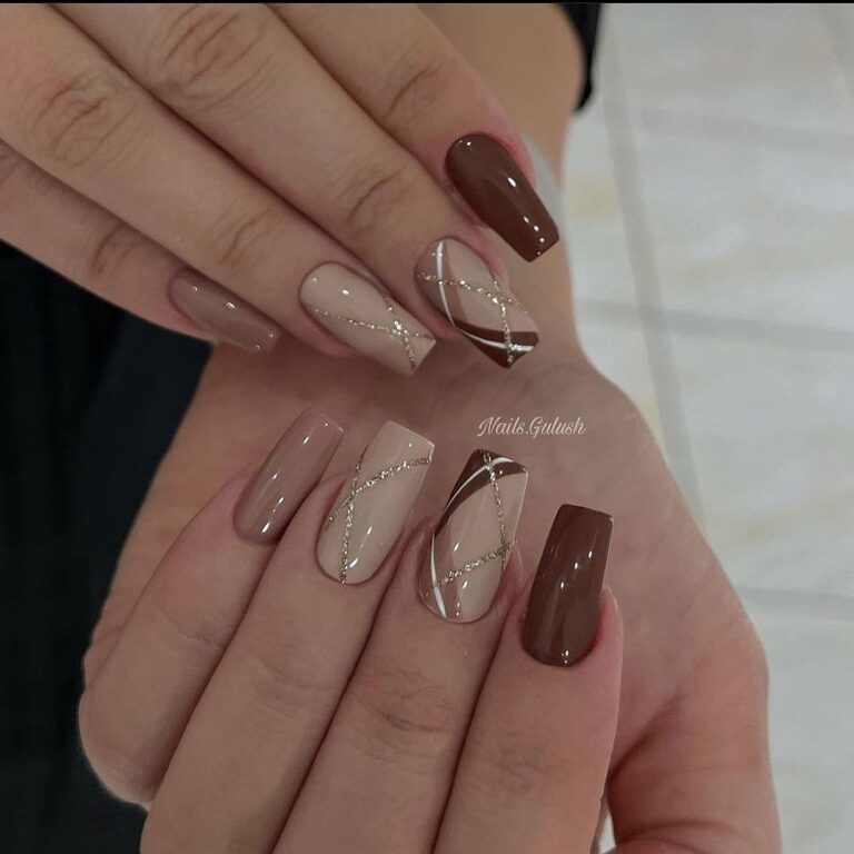 Chic Geometric Fall Nails