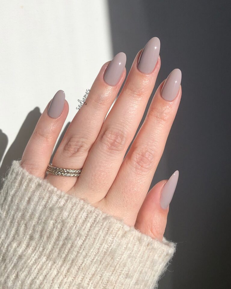 Chic Greige Almond Nails