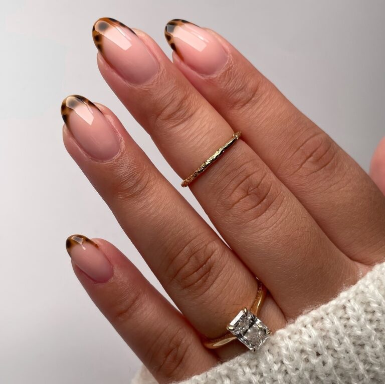 Chic Nude and Metallic Tips