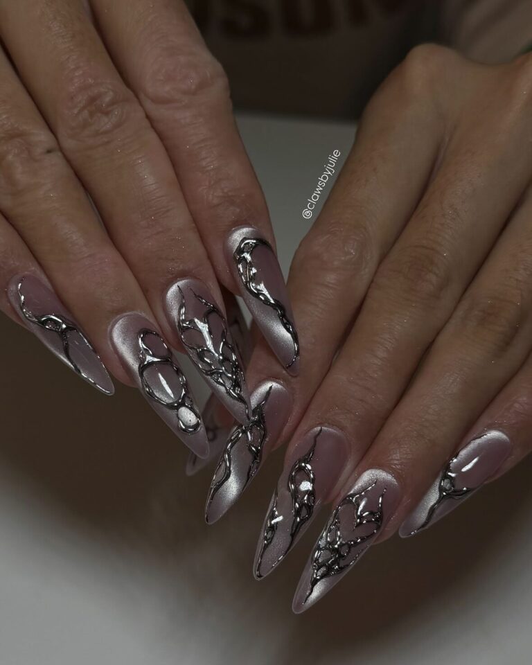 Chrome Cat Eye Nails