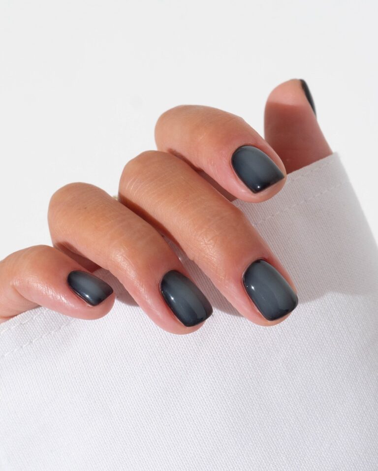 Classic Gray Matte Nails