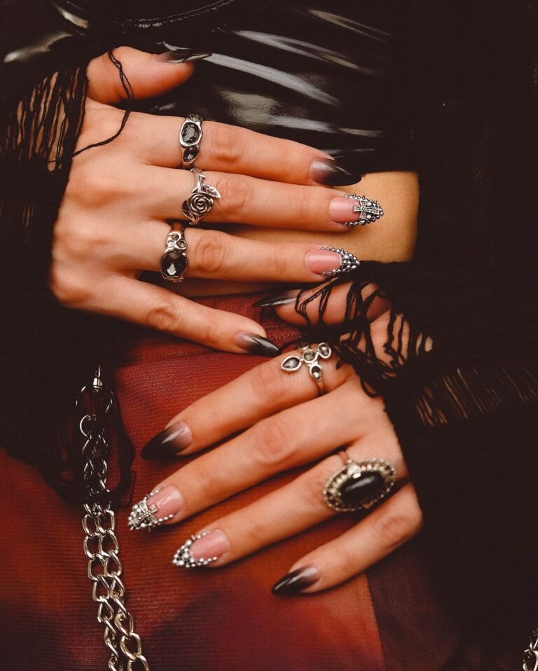 Edgy Ombre with Silver Spikes