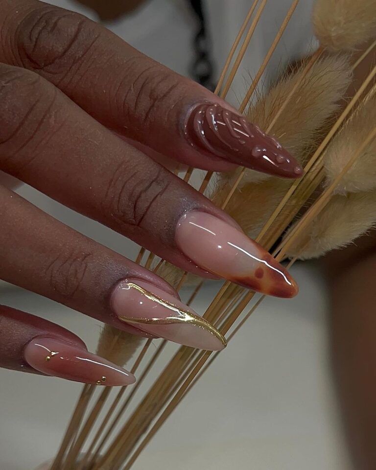 Fall Style with Gel X Almond Nails