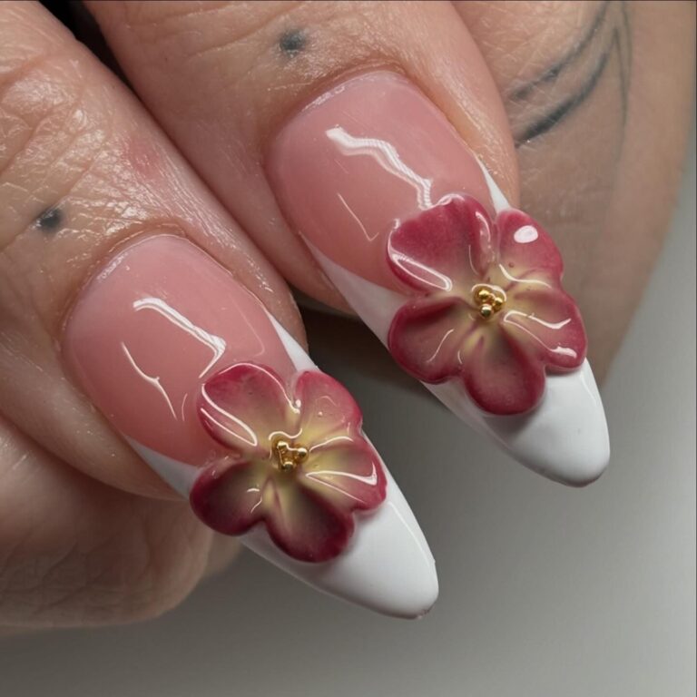 Floral Elegance on Pink Ombre