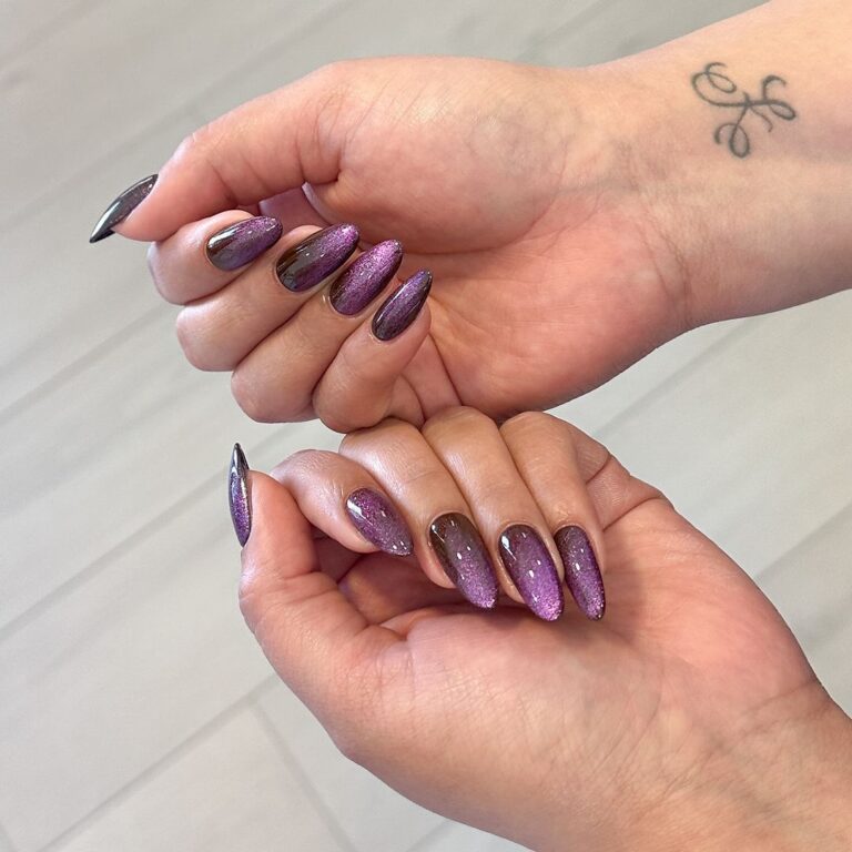 Luxurious Purple and Brown Nails