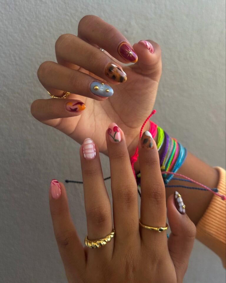 Mix and Match Fall Nail Art