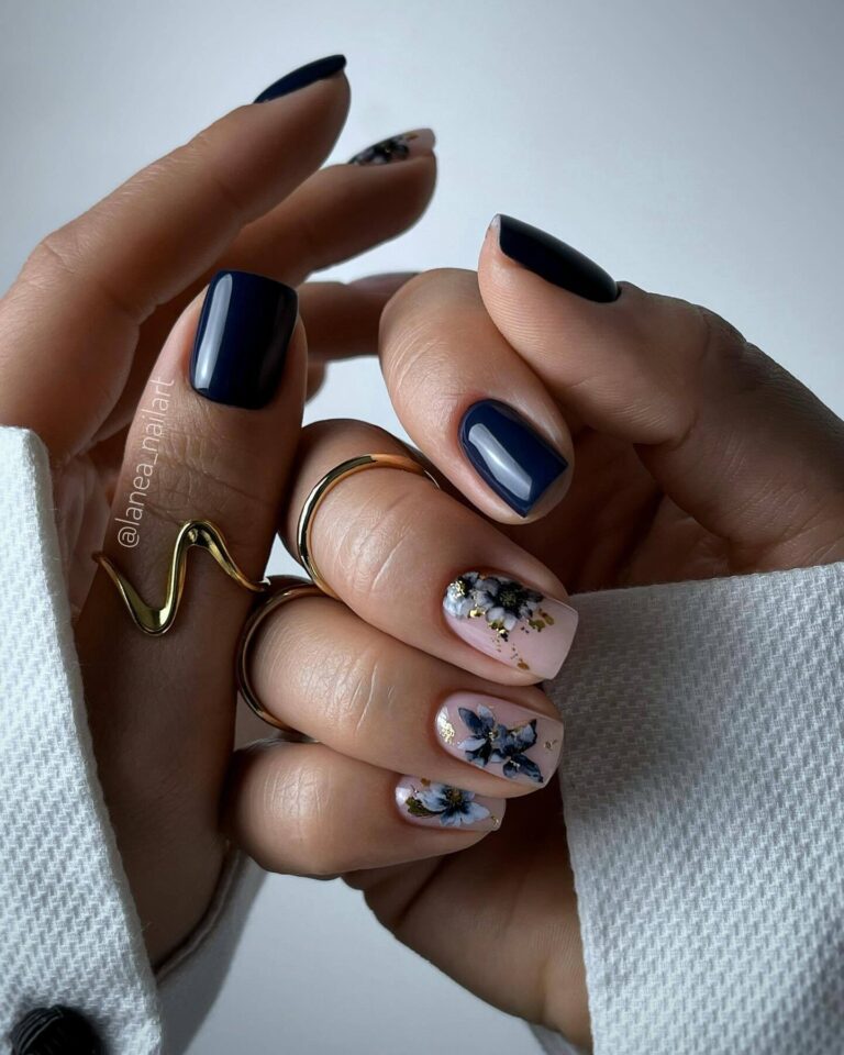 Navy and Floral Elegance