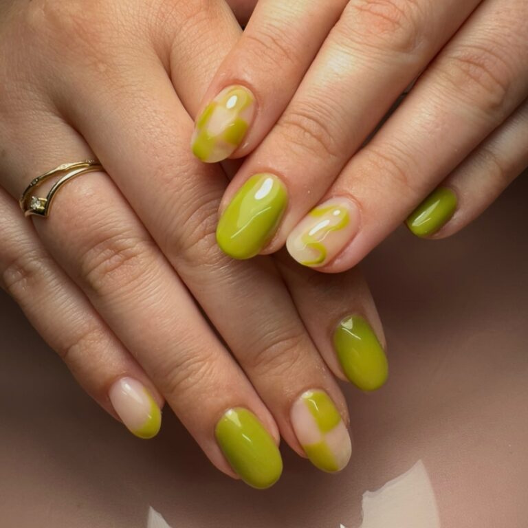 Olive and Smiley Retro Nails