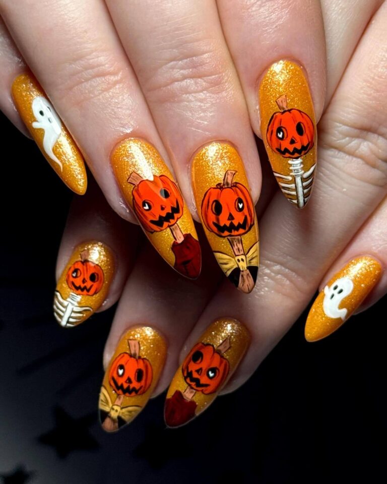 Playful Pumpkin Nail Art