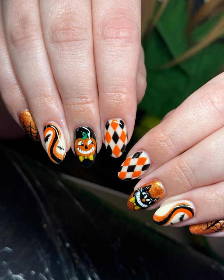 Playful Pumpkin Nails