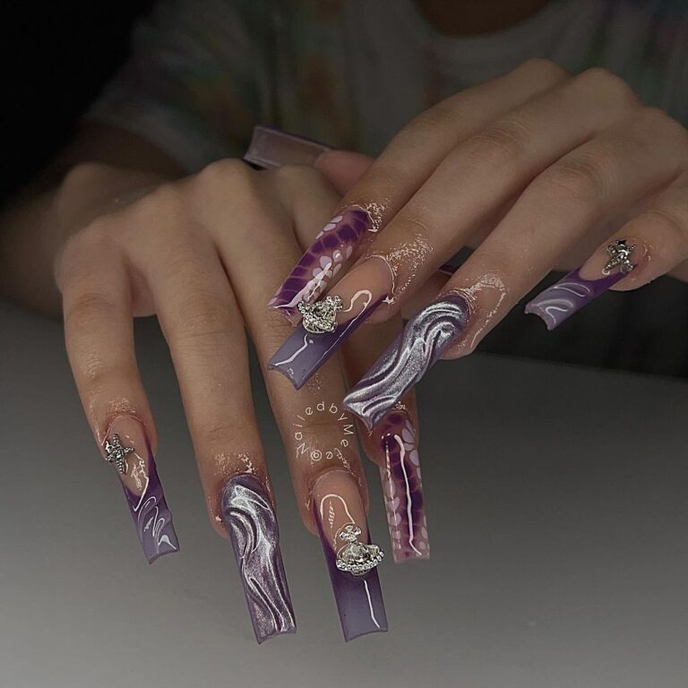 Purple Elegance in Nail Art