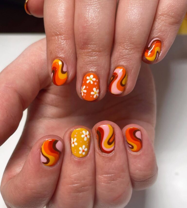 Retro Swirls Meet Autumn Tones