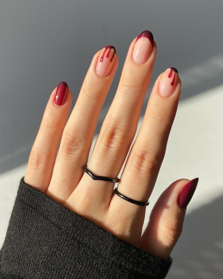 Vampy Blood-Drip Nails