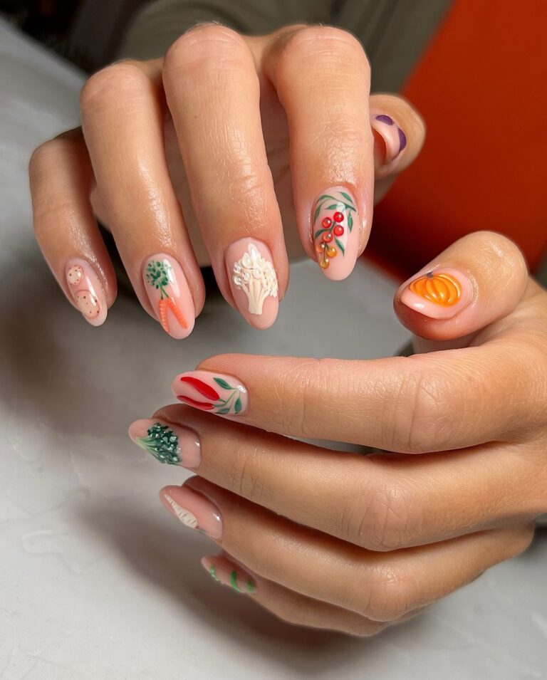 Vegetable Harvest Nail Art