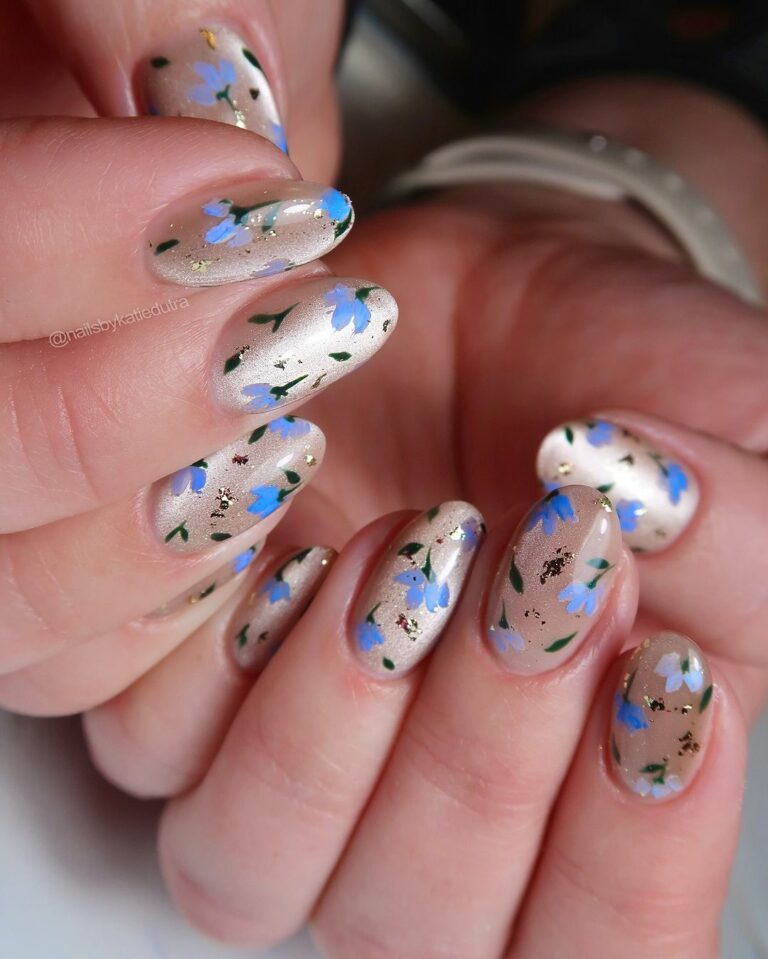 Velvet Floral Nails