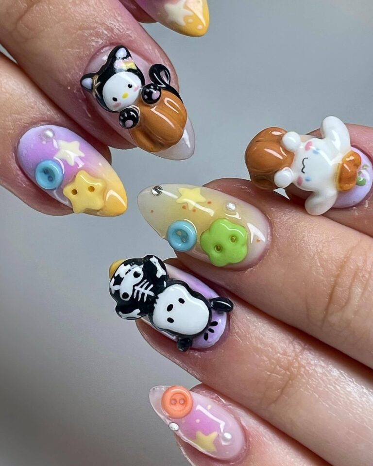 Whimsical Animal Gel X Nails