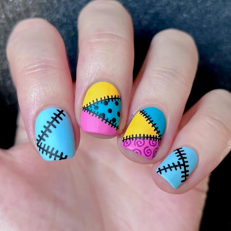 Whimsical Patchwork Nails