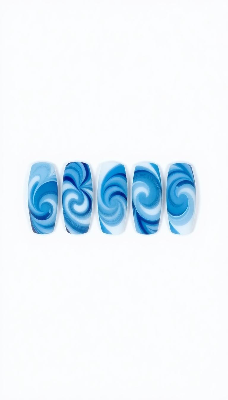 10. Arctic Blue and Polar White Swirls