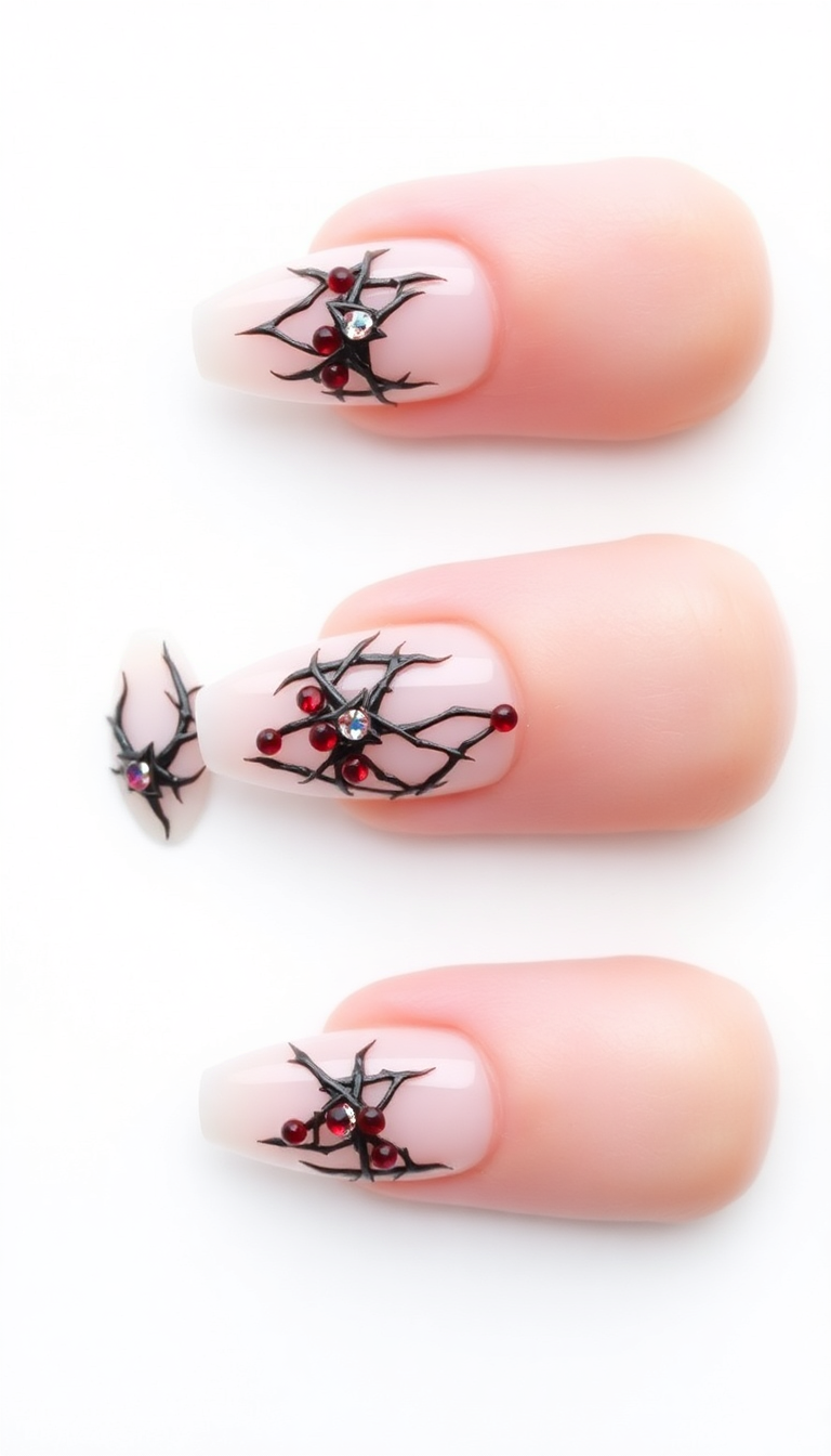 10. Intricate Nails and Crown of Thorns