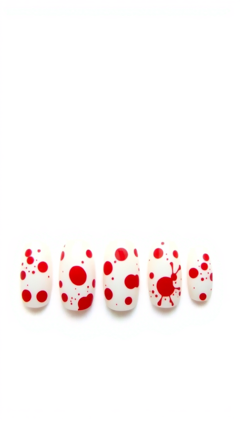 10. Playful Red and White Splatter