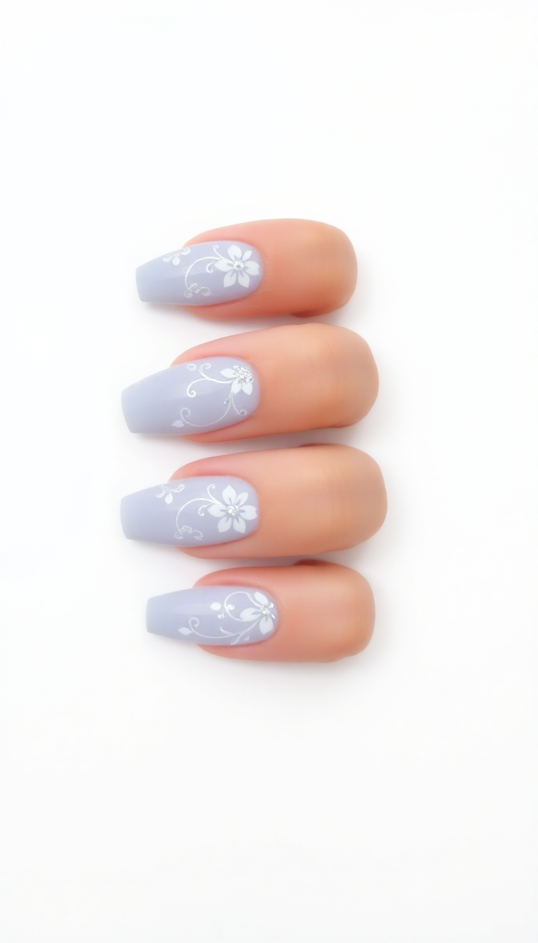 11. Pastel Periwinkle Flourish