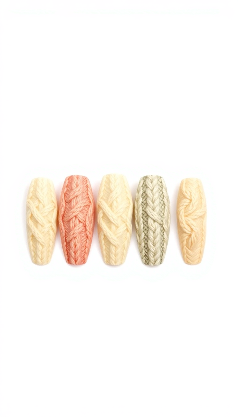 11. Warm Cable Knit Nails