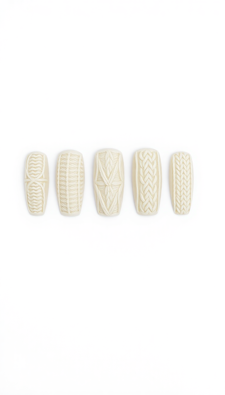 12. Cable Knit Nail Art