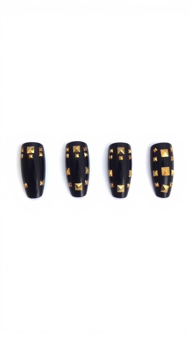 12. Edgy Gold Studded Look