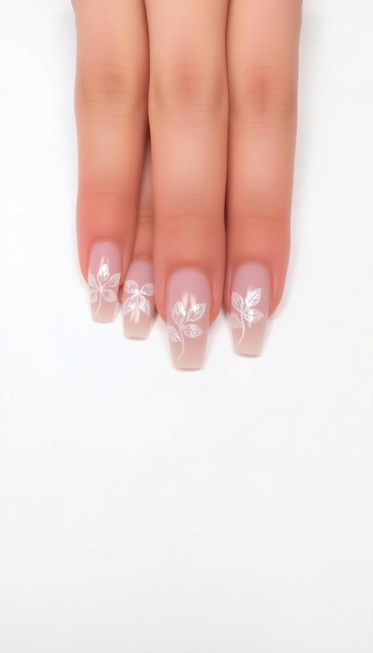 12. Gentle Lily Impressions for Long Nails