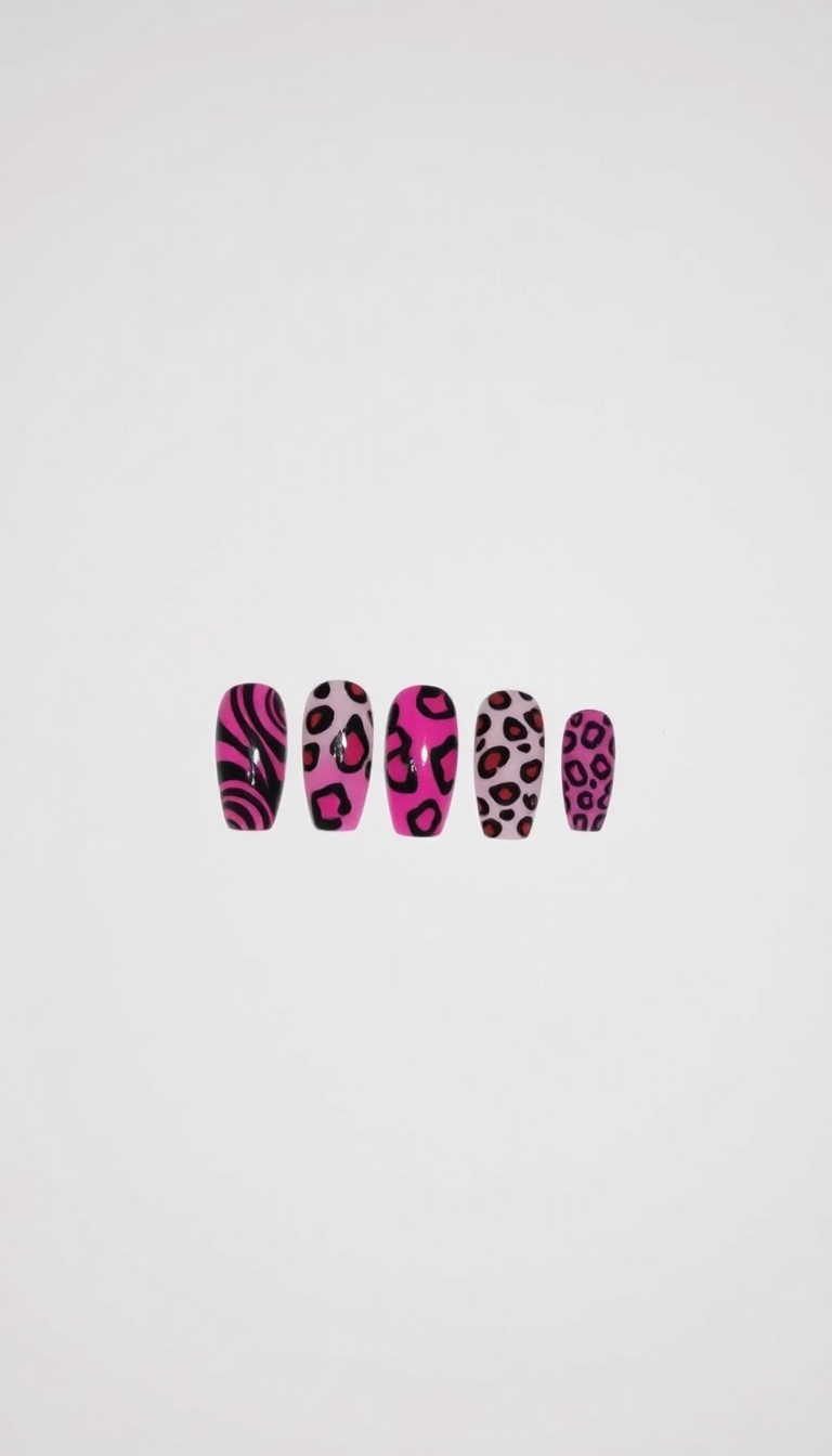 12. Pink and Black Animal Print