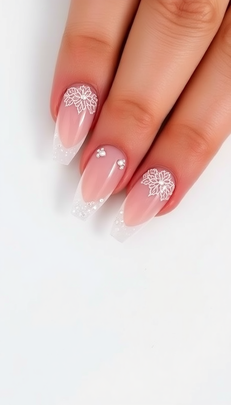 12. Romantic Lace Inspired Tips