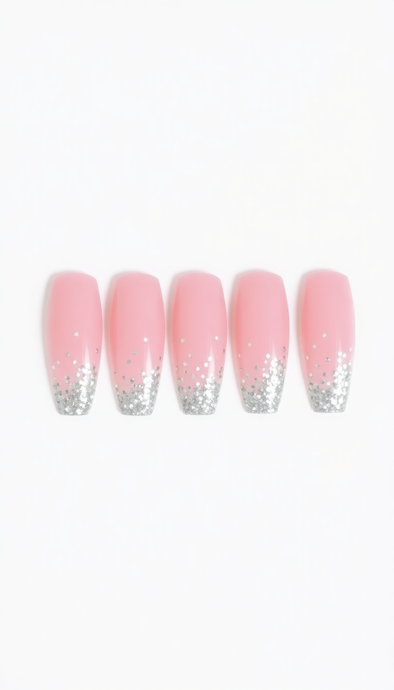 13. Baby Pink and Silver Sparkle