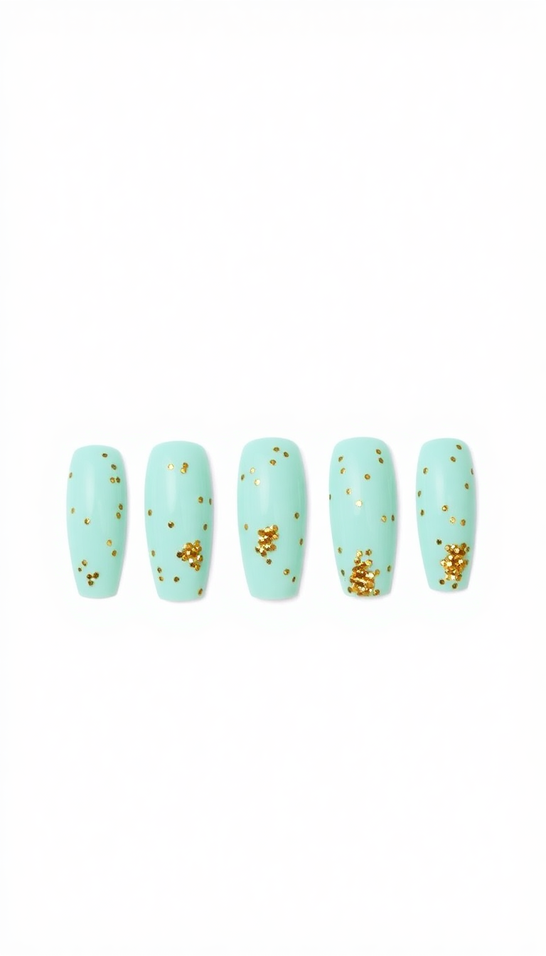 13. Cool Mint and Gold Flakes