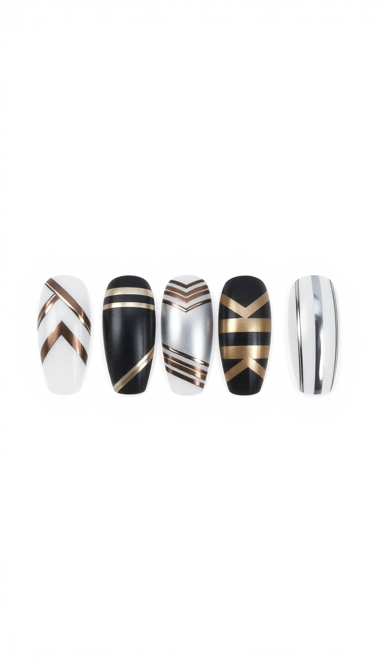 13. Edgy Metallic Stripes