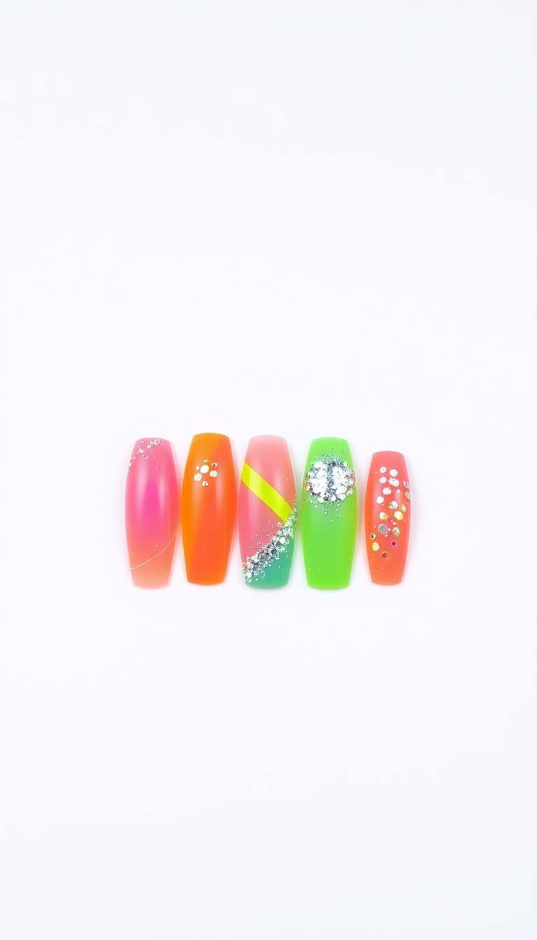 13. Glitter and Neon Combo