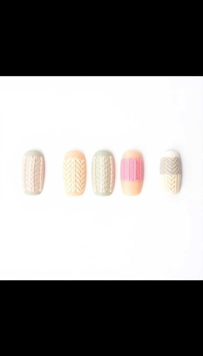 14. Cozy Knitted Sweater Nail Art