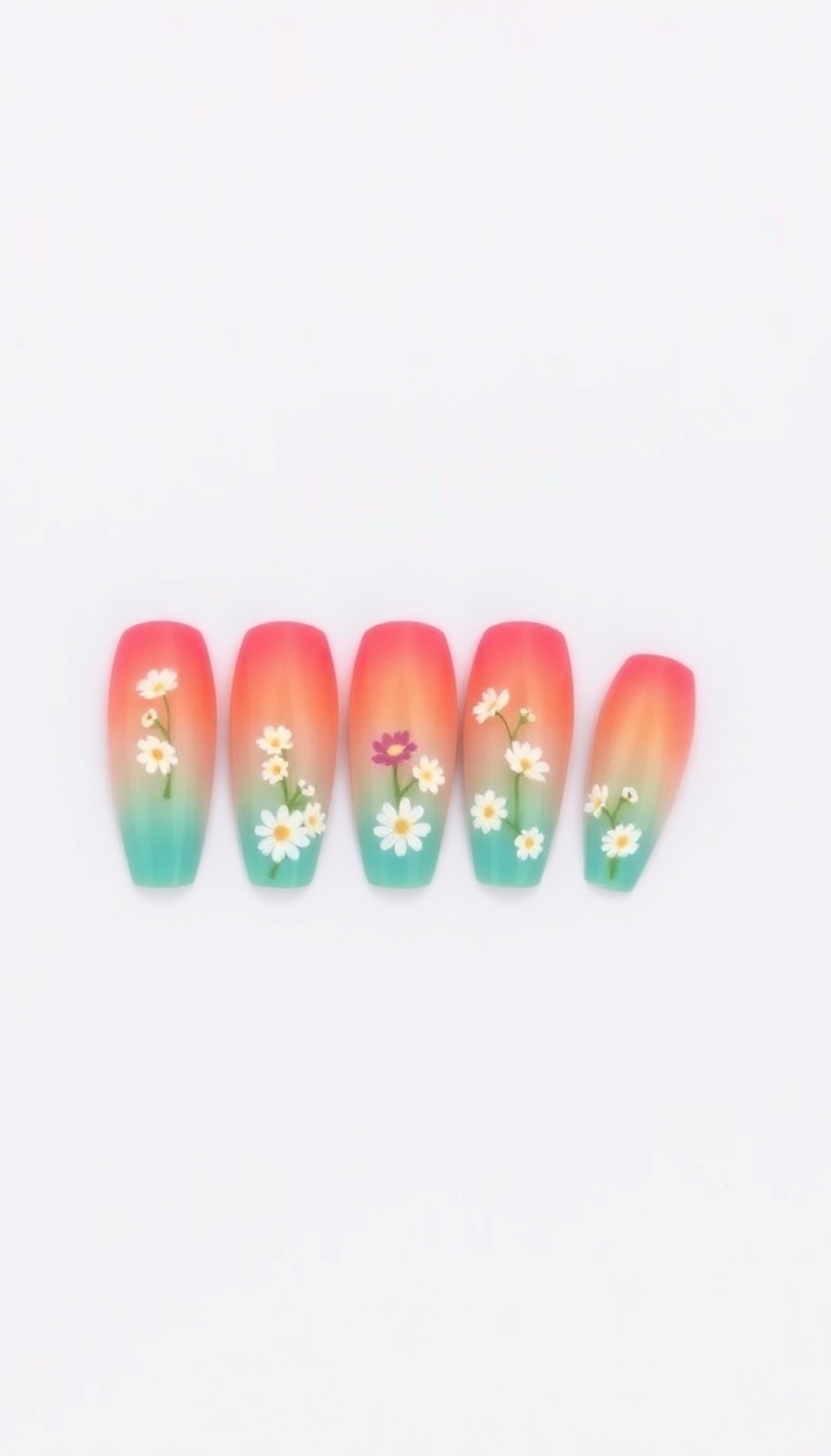 14. Rainbow with Floral Accents