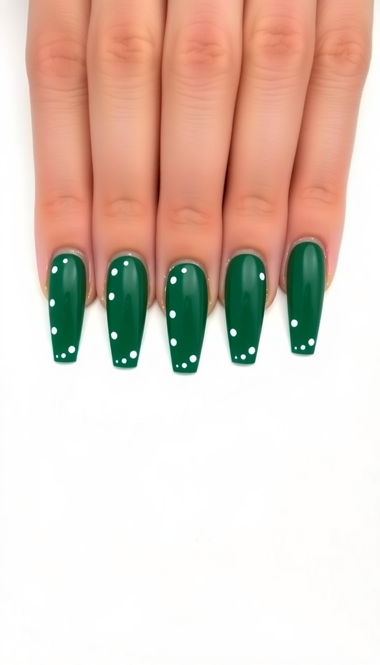 14. Rich Emerald with Minimalist Dots