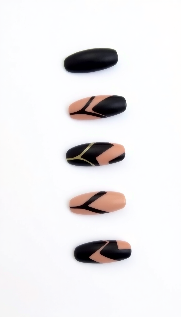 14. Sophisticated Black and Nude Mix