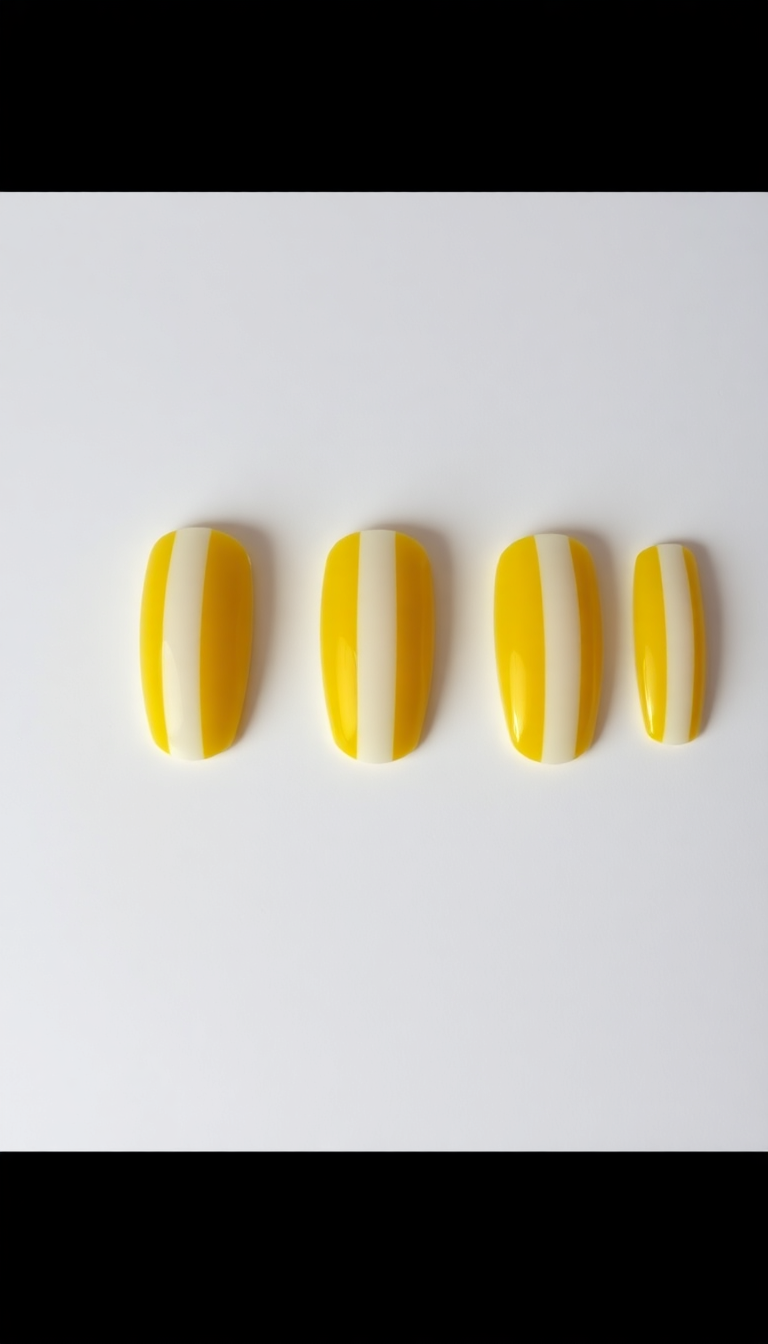 14. Vibrant Yellow with White Stripes