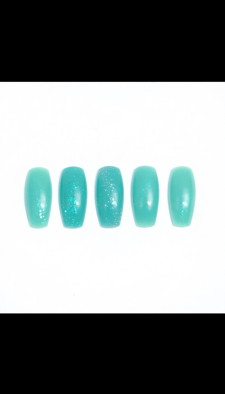 15. Cool Teal with Glitter Overlays