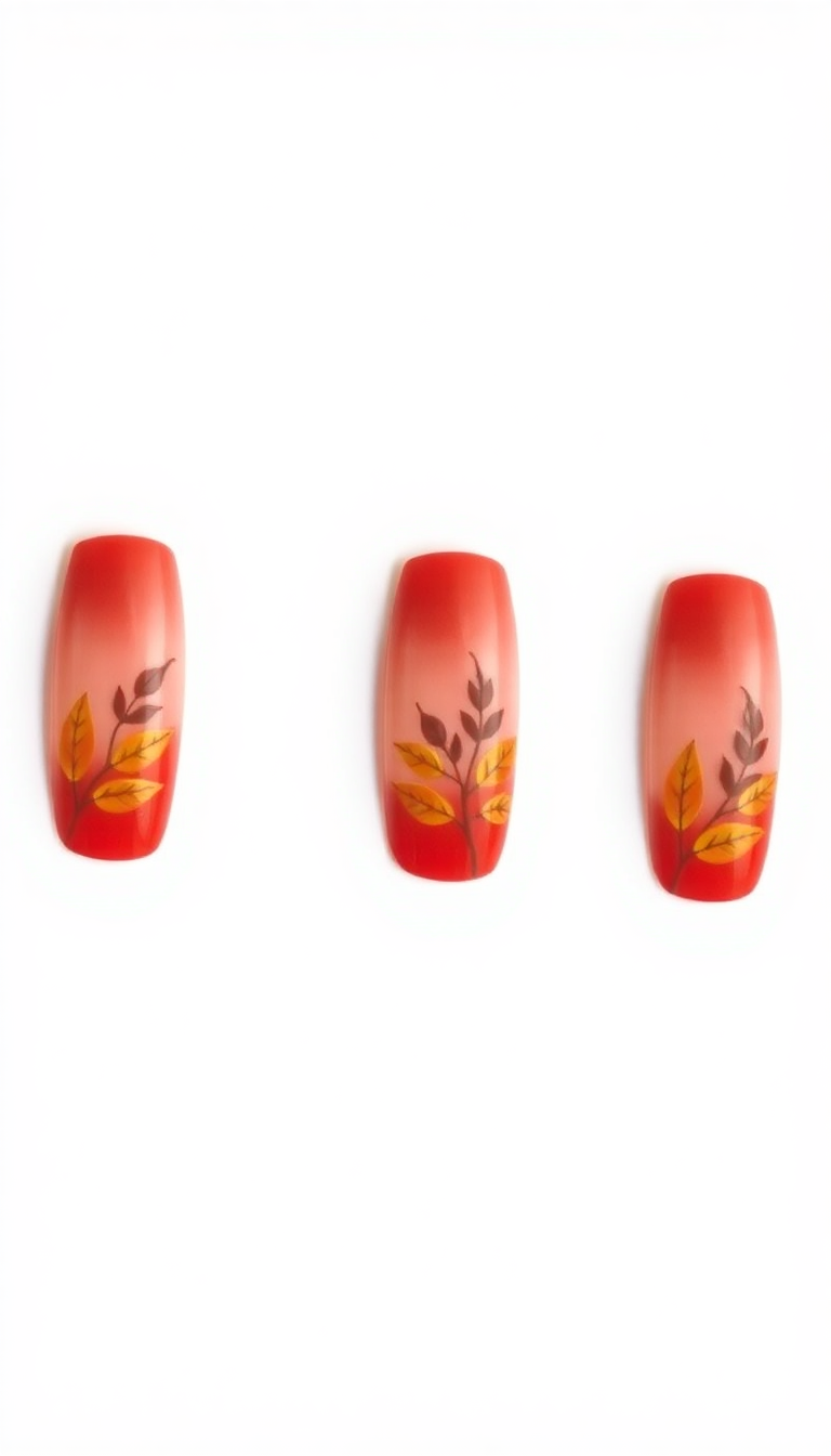 15. Festive Red with Autumn Leaves