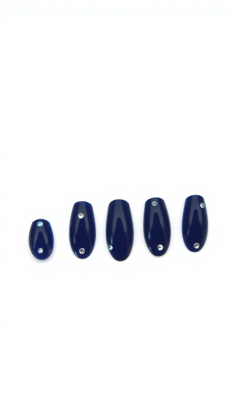 15. Glossy Navy with Crystal Details